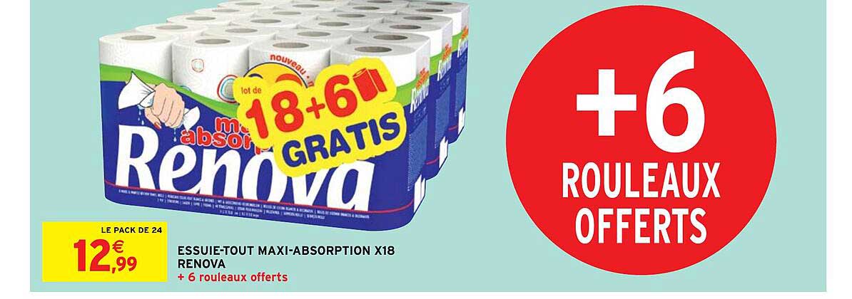 essuie-tout maxi-absorption x18 renova