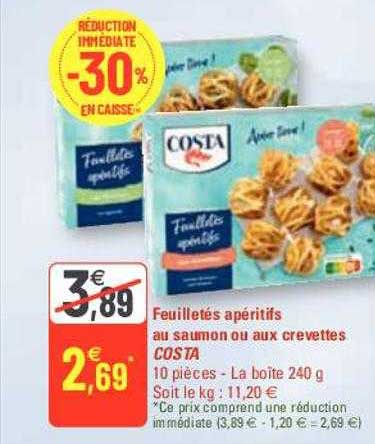 Feuilletés Apéritifs Au Saumon Ou Aux Crevettes Costa