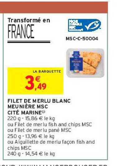 filet de merlu blanc meunière msc cité marine