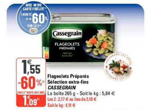 flageolets préparés sélection extra-fins cassegrain