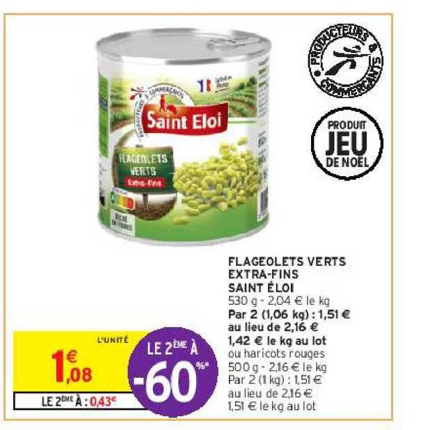 flageolets verts extra-fins saint éloi