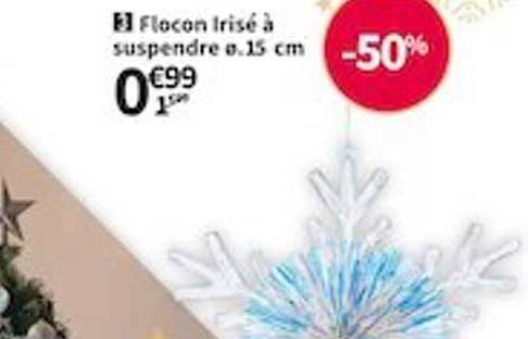 flocon irisé à suspendre ø 15 cm