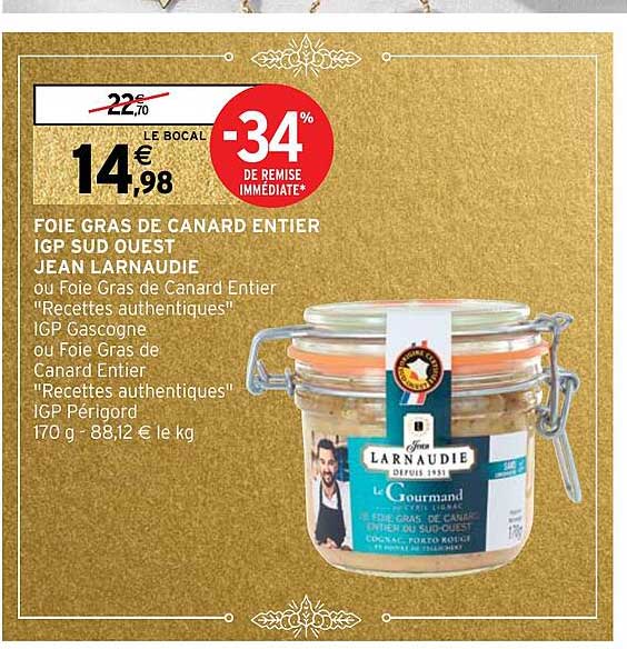 foie gras de canard entier igp sud ouest jean larnaudie