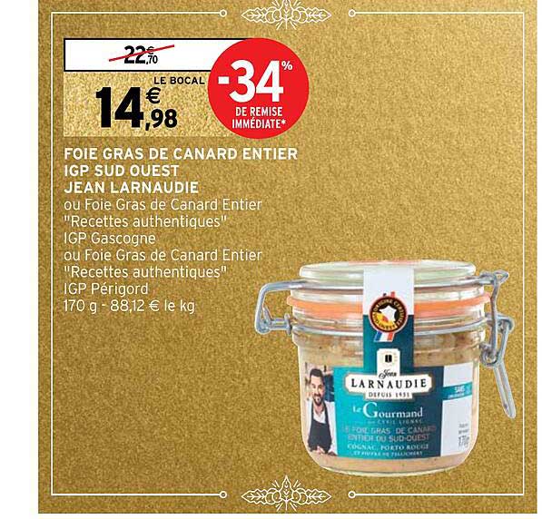 foie gras de canard entier igp sud ouest jean larnaudie