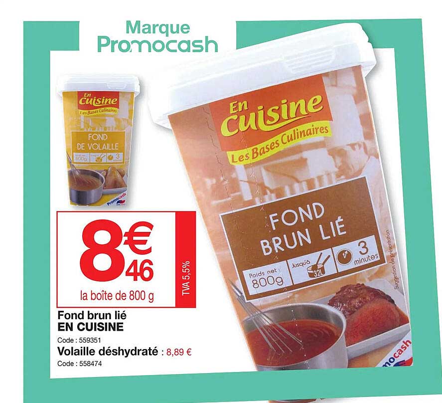 fond brun lié en cuisine, volaille déshydraté en cuisine