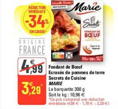 fondant de bœuf écrasés de pommes de terre secrets de cuisine marie