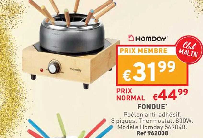 fondue poêlon anti-adhésif