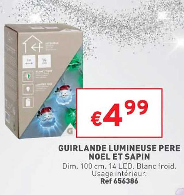 guirlande lumineuse père noël et sapin