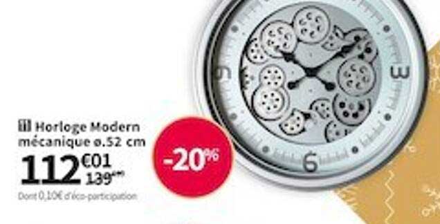 horloge modern mécanique ø 52 cm