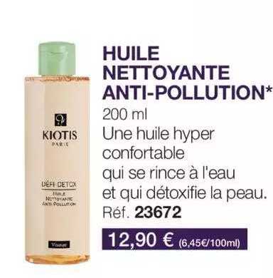 huile nettoyante anti-pollution