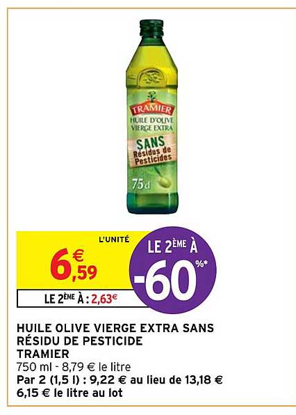 huile olive vierge extra sans résidu de pesticide tramier