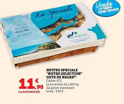 huître spéciale "notre sélection" côte de nacre