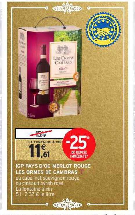 igp pays d'oc merlot rouge les ormes de cambars