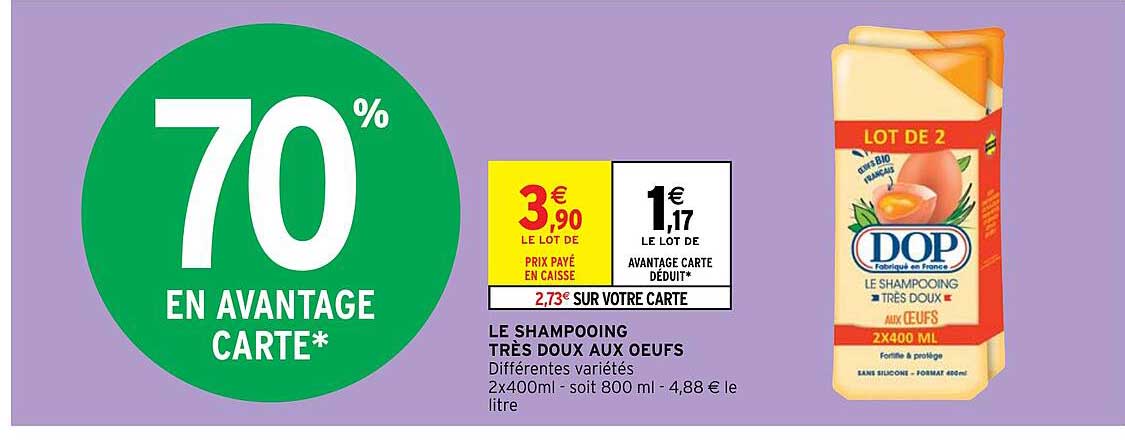 le shampooing très doux aux œufs dop