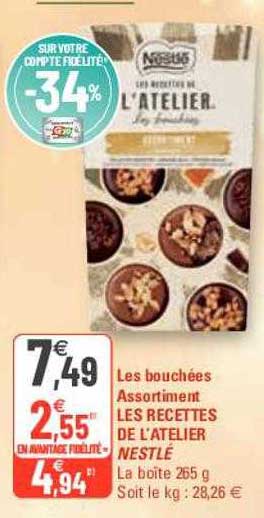 les bouchées assortiment les recettes de l'atelier nestlé