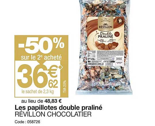 les papillotes double praliné révillon chocolatier