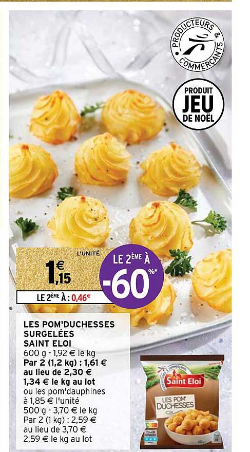 les pom'duchesses surgelées saint éloi