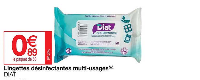 lingettes désinfectantes multi-usages diat