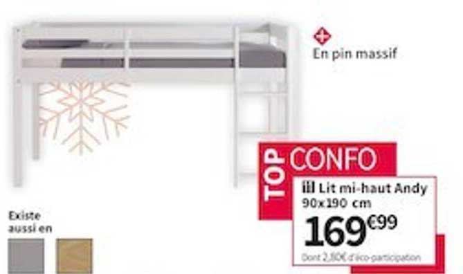lit mi-haut andy 90x190 cm