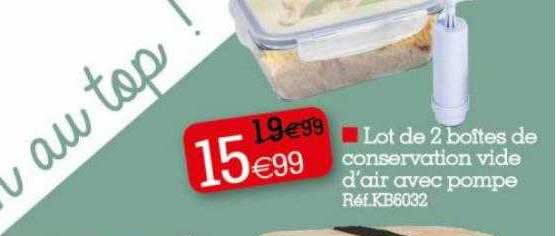 lot de 2 boîtes de  conservation vide d'air avec pompe