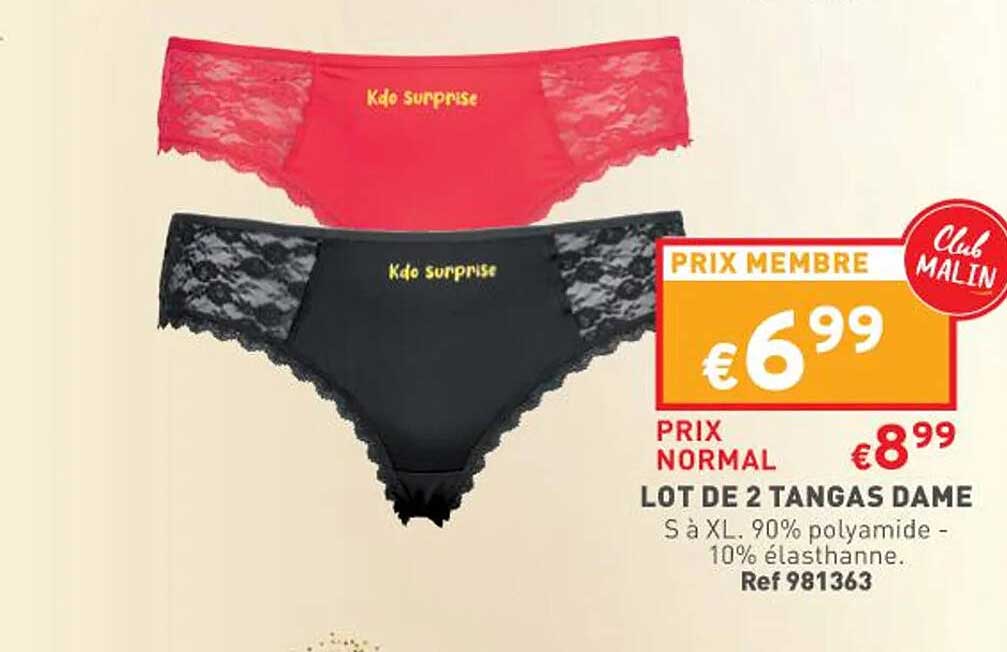 lot de 2 tangas dame
