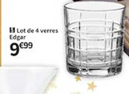 lot de 4 verres edgar