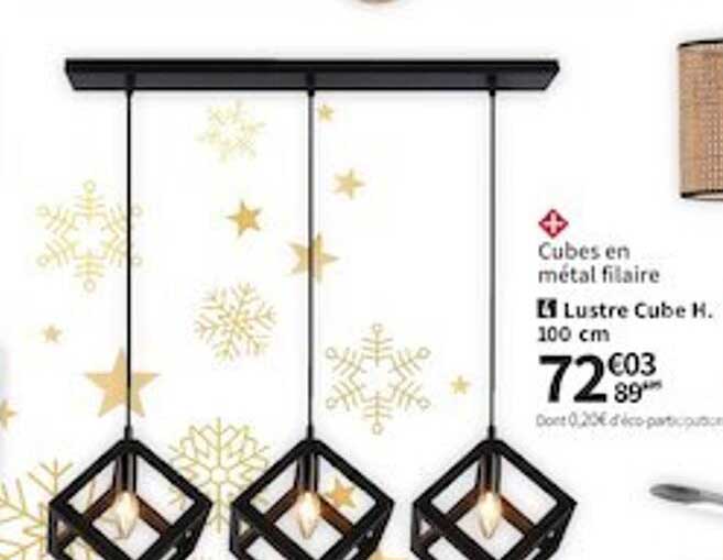 lustre cube h.100 cm