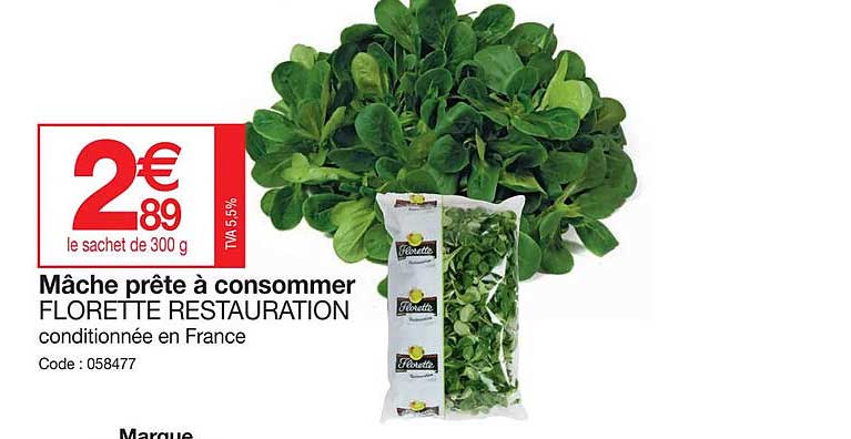 mâche prête à consommer florette restauration