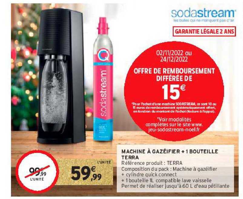 Machine à Gazéifier + 1 Bouteille Terba Sodastream