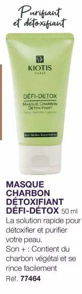 masque charbon détoxifiant défi-détox kiotis