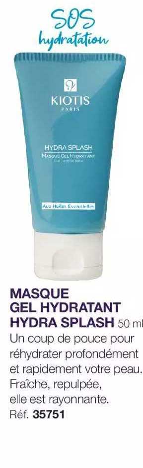 masque gel hydratant hydra splash kiotis