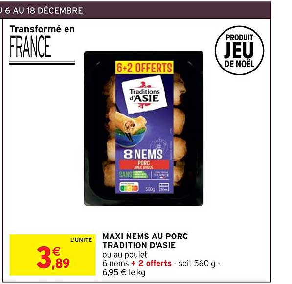 maxi nems au porc tradition d'asie