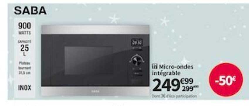 micro-ondes intégrable saba