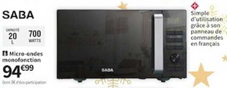 micro-ondes monofonction saba