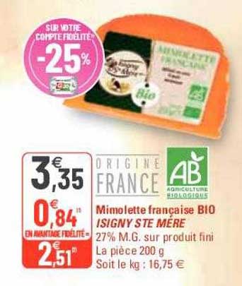 mimolette française bio isigny ste mère