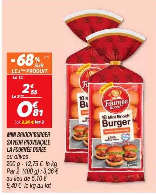 mini brioch'burger saveur provençale la fournée dorée