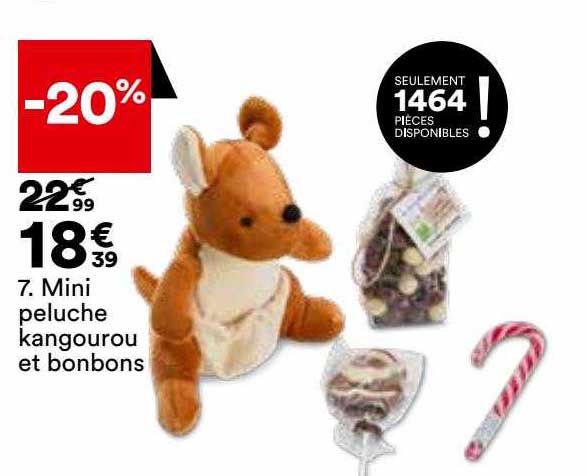 mini peluche kangourou et bonbons