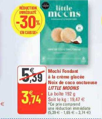 mochi fondant à la crème glacée noix de coco onctueuse little moons