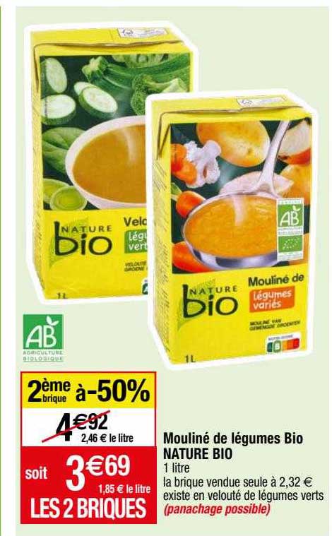 Mouliné De Légumes Bio Nature Bio 2ème Brique à -50%