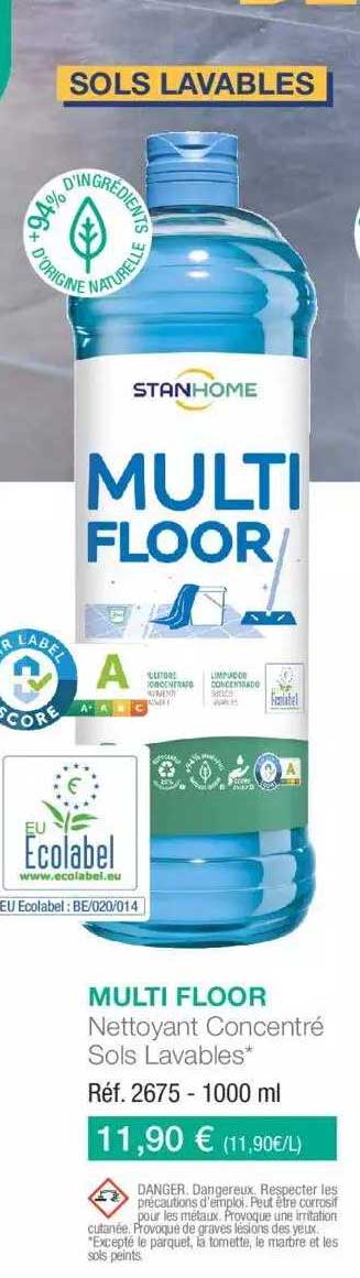 multi floor nettoyant concentré sols lavables