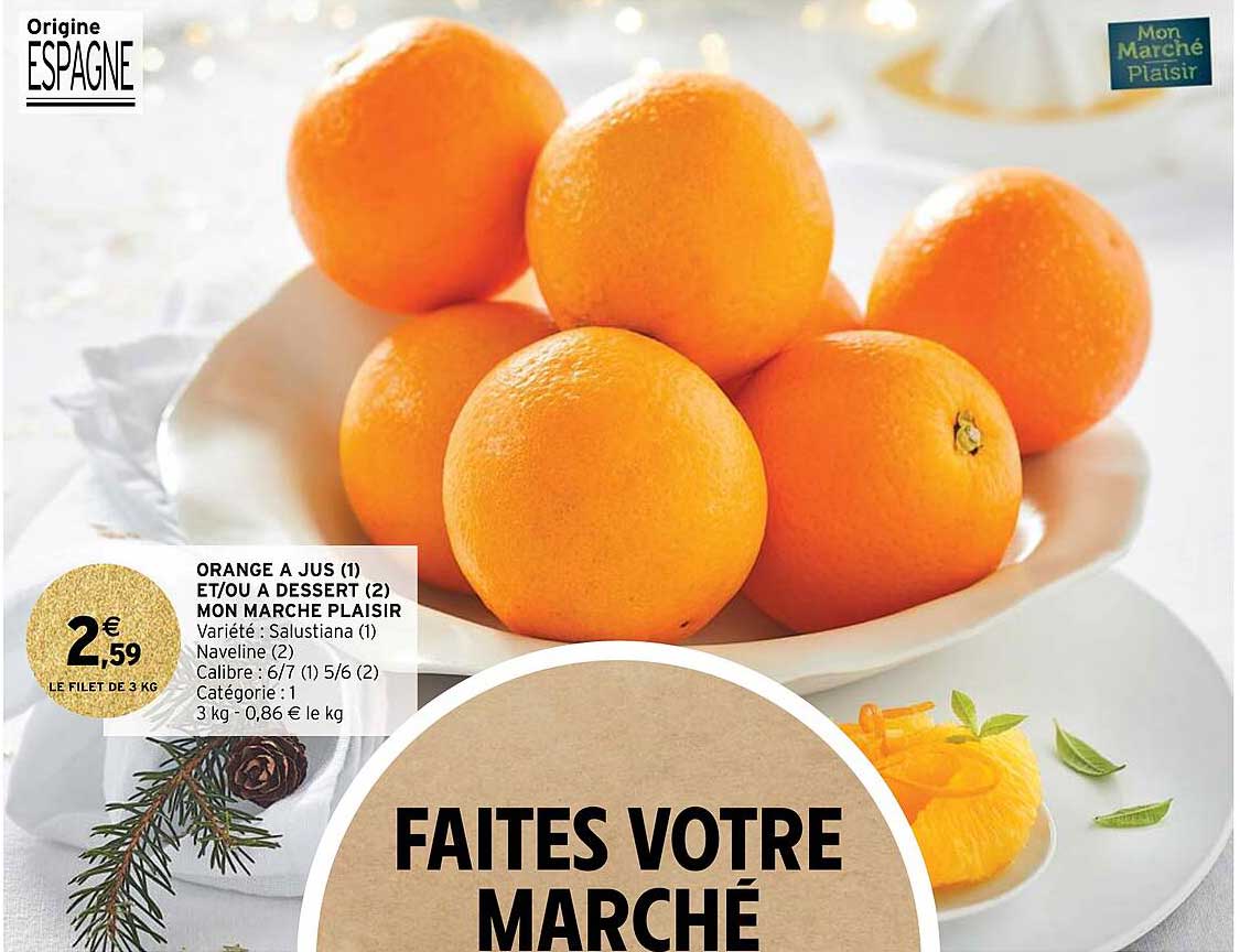 orange à jus et-ou à dessert mon marché plaisir