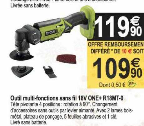 outil multifonctions sans fil 18v one+ r18mt-0 ryobi