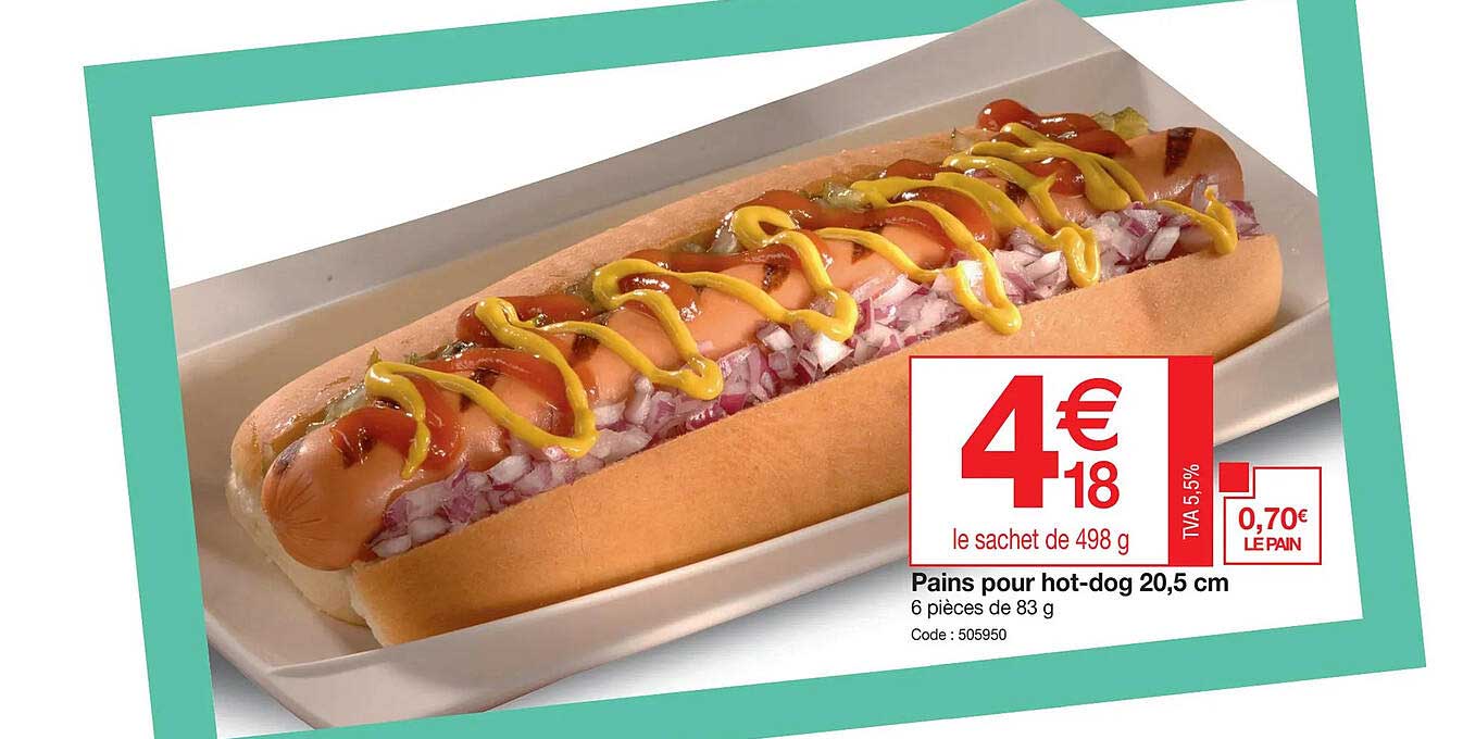 pains pour hot-dog 20,5 cm