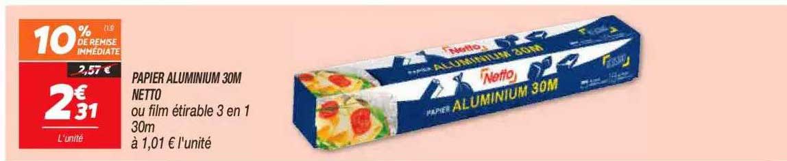 papier aluminium 30m netto