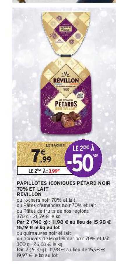 papillotes iconiques pétard noir 70% et lait révillon