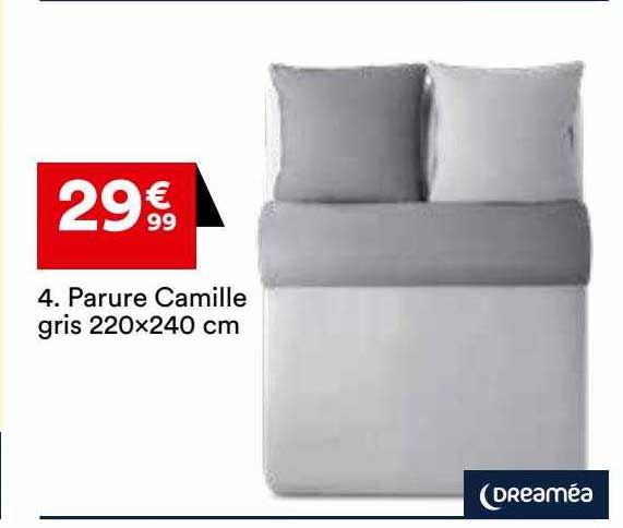 parure camille gris 220 x 240 cm dreaméa