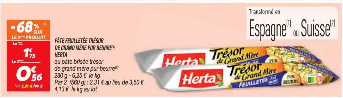 pâté feuilletée trésor de grand mère pur beurre herta