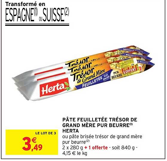 pâte feuilletée trésor de grand mère pur beurre herta