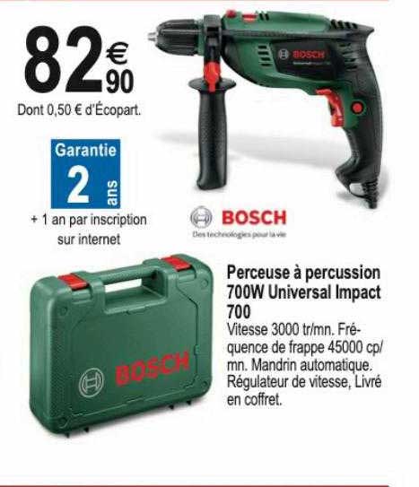 perceuse à percussion 700w universal impact 700 bosch