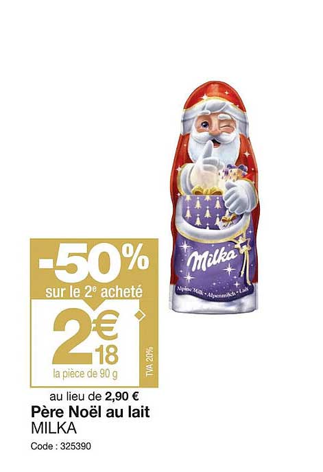 père noël au lait milka